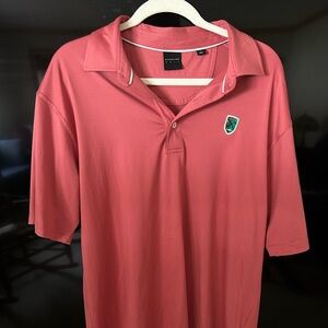 Dunning Golf Coral Coolmax Short Sleeve Polo Shirt — Mens Large